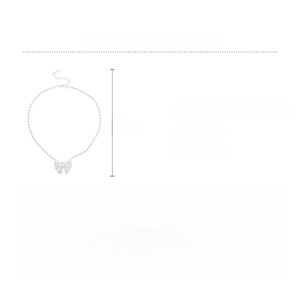 Tableau des tailles du collier papillon en zircon avec spécifications techniques