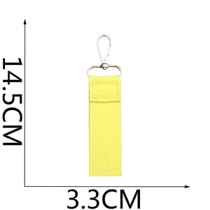Gelber Band-Schlüsselanhänger mit Metallhaken, 14,5 cm Länge und 3,3 cm Breite