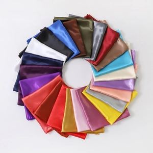 Elegant 90cm satin square scarves displayed in a colorful circular fan arrangement