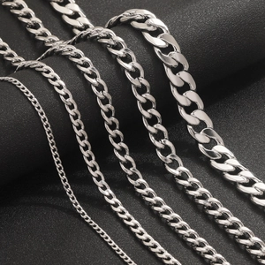 Stainless Steel Cuban Link NK Chain For DIY Jewelry Making Necklaces Bracelets Waterproof High Polished