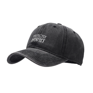 Washed cotton baseball cap with Perfectly Imperfect embroidery and a vintage curved brim