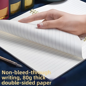 Close-up of 80g thickened binder paper refill showing smooth double-sided writing texture