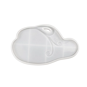 Irregular cloud shaped silicone mold for DIY resin trays and plaster crafts on white base