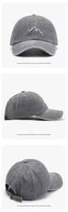Detalles multiangulares de gorra de béisbol de algodón lavado gris con bordado