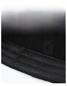 Close-up of the breathable moisture-wicking sweatband inside a black baseball cap