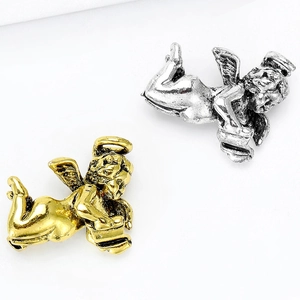 Retro creative reading angel alloy brooch pins in vintage gold and silver finishes