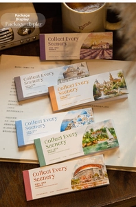 Detail view of the Collect Every Scenery series DIY washi sticker books set for traveling