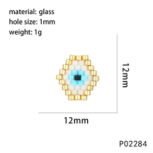 Macro shot of 12mm evil eye glass bead with 1mm hole for DIY jewelry making