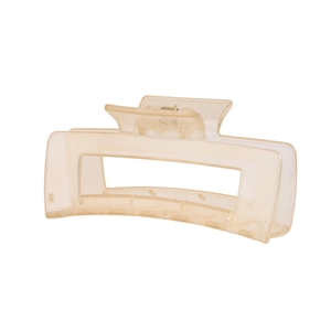 Detail of a 10.5cm matte rectangle hair claw clip with a visible gold metal spring
