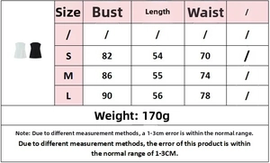 Detailed size chart for lace skirt set showing bust, waist, and length measurements