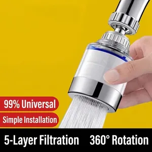 Purificatore D'acqua Per Rubinetto Filtro Acciaio Inossidabile Ruotabile Anti Spruzzo Cucina Aeratore Rubinetto Testa Universale