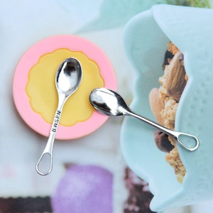Miniature silver alloy fork and spoon set for dollhouse kitchen accessories and DIY crafts