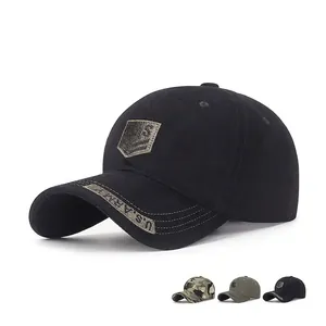 Cotton Camouflage Baseball Cap Embroidered Tactical Military Style Adjustable Outdoor Sun Hat For Men Women