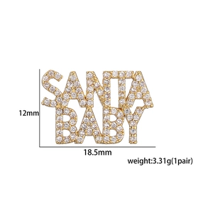 Detail view of Santa Baby earrings with dimensions 12mm x 18.5mm and 3.31g weight