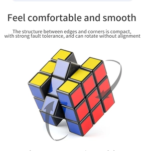 Detail of 3x3 speed cube showing smooth rotation arrows and high-performance mechanism