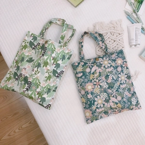 Mini sacs à main en toile à motif floral vertical avec fermeture à bouton pour bouteilles