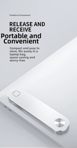 Slim magnetic laptop side expansion mount made of silver brushed aluminum alloy metal