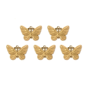 304 Edelstahl Schmetterling Anhänger in Goldoptik für DIY Schmuckherstellung Set