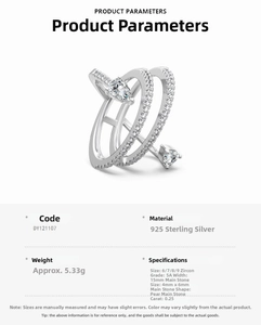 Macro detail of S925 sterling silver multilayer ring with a pear-cut 0.25ct cubic zirconia