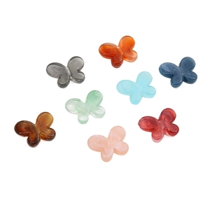 Set of 8 translucent acrylic butterfly hair clips in gradient colors and marble patterns