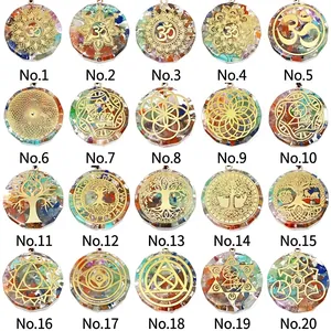 20 styles of Orgonite crystal necklaces with chakra stones and sacred geometry symbols