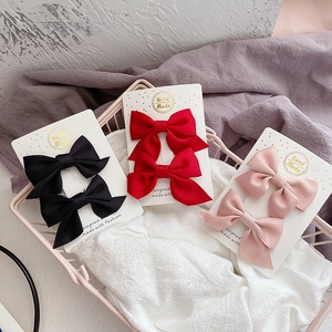 Lot de barrettes nœuds en tissu faits main en rose, rouge et noir pour filles et enfants
