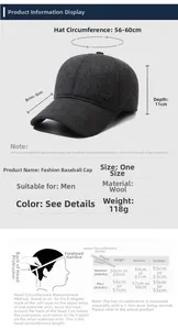 Tableau des tailles pour casquette de baseball ajustable avec guide de mesures