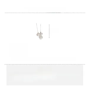 Detailed specs of long brushed petal pendant necklace in alloy with measurement details