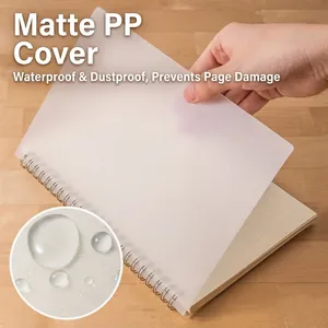 Frosted PP Cover Spiral Or Pull Rod Notebook For School Office Lined Grid Blank English Pages Minimalist Stationery