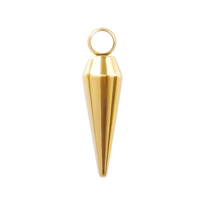 Polished gold faceted cone pendant made of stainless steel for DIY jewelry necklace
