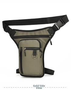 Micro side view of waterproof tactical leg bag with multi-layer pockets and D-ring hooks