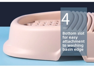 Detail of thickened plastic washboard with anti-slip groove design for basin edges