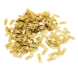 Stainless Steel Jewelry Tail Tags Vacuum Plated 18K Gold Oval Extension Chain Connectors DIY Bracelet Necklace Making Findings Printed K18 S.STEEL