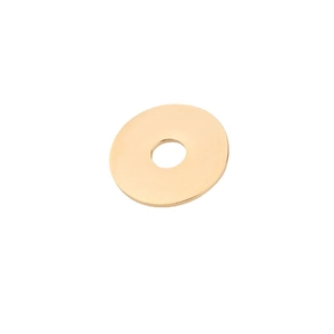 Polished golden stainless steel round pendant with hollow center for jewelry making