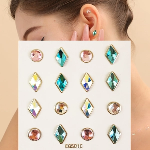 Elegant butterfly stud earrings set with colorful gemstones and rhinestones for women