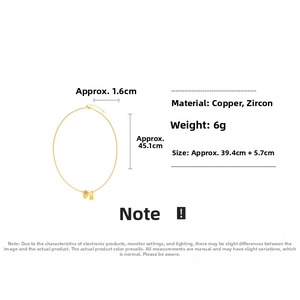 Detailed size specifications for the moon bear necklace with copper and zircon details