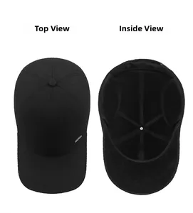 Close-up of winter baseball cap showing the top seam and folding ear protection lining