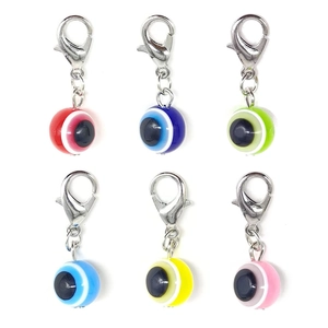 Evil Eye Resin Bead Charms With Alloy Lobster Clasp For DIY Jewelry Making Bracelet Necklace Pendant