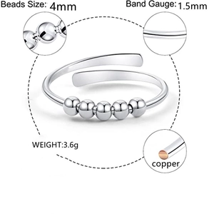 Detail specifications for anxiety ring with 4mm beads and 1.5mm copper band