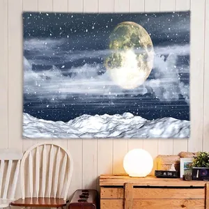 Wandteppich mit Bergmotiven und Sternenhimmel für eine gemütliche Schlafsaal-Dekoration