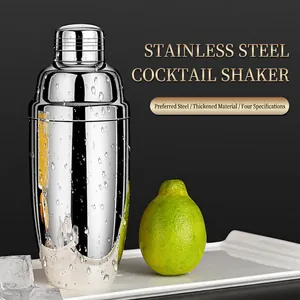 Stainless Steel Cocktail Shaker Cobbler Shaker With Built-In Filter Mirror Polished Barware Tool For Drink Mixing