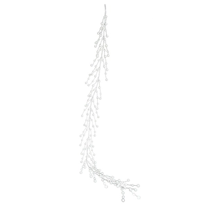 White Christmas bead garland with artificial pearl berries for tree and festive decoration