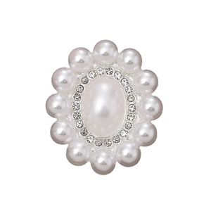 Elegant pearl and rhinestone round decorative accessory for DIY phone cases and jewelry