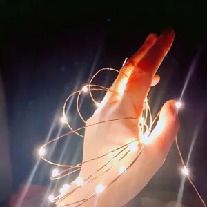 Flexible warm white LED copper wire fairy lights for festive Christmas tree decoration