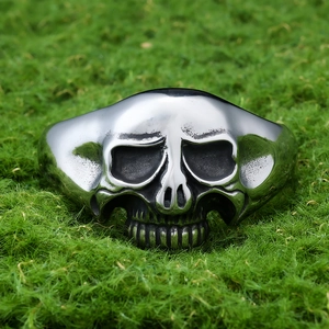 Gothic Skull Bangle Bracelet Stainless Steel Punk Retro Skeleton Head Halloween Costume Jewelry Accessories For Men Women