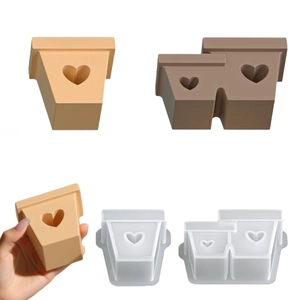 Heart Shape Silicone Mold For DIY Flower Pot Candle Cup Resin Craft Plaster Vase Succulent Planter Desk Ornament