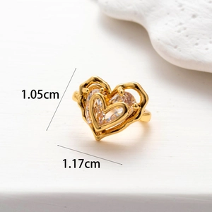 Detailed close-up showing 1.05cm and 1.17cm dimensions of the butterfly zircon ear clip