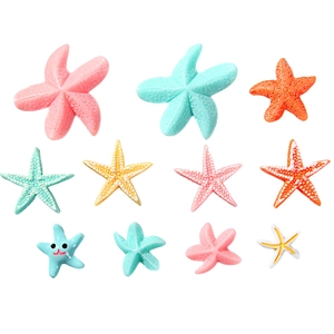 Set of colorful resin starfish charms for DIY hair clips and shoe accessories