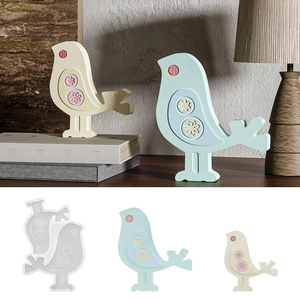 Molde De Silicona DIY Pájaro Urraca Forma Relieve Flor Botón Patrón Resina Epoxi Yeso Artesanía Pastel Herramienta De Hornear