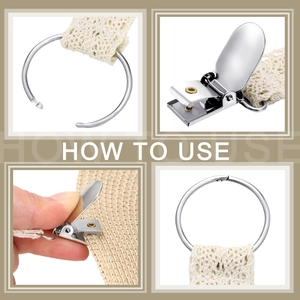 Multi-functional lace travel hat clip for bags with metal ring and strong grip buckle
